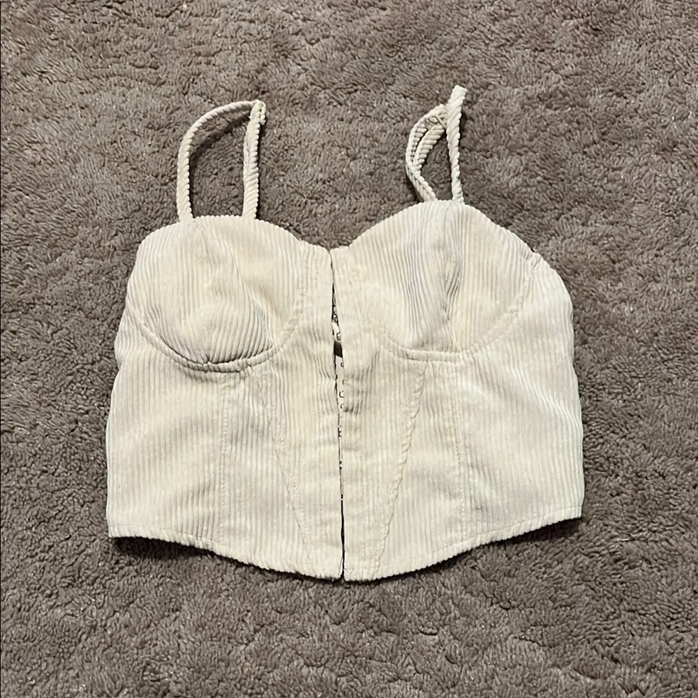 SHEIN Cream Bustier Crop Top Sleeveless